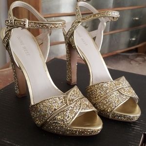 Sexy! Nine West Hotlist Gold/Silver Heels! 8.5